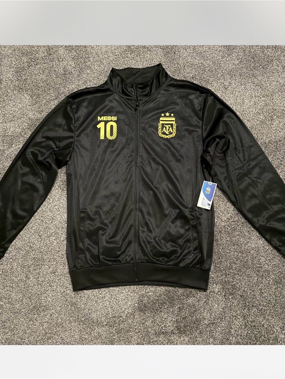 Black Messi 10 Argentine Crest Track Jacket